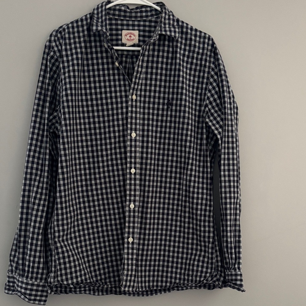 Brooks Brothers Black and White Plaid Shirt